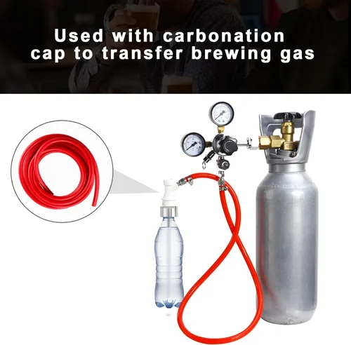 Miniatura 6 de MRbrew Tubo de CO2 de 15 pies, manguera de CO2 de PVC con abrazaderas de manguera I.D. Línea de gas de 5/16 pulgadas para dispensador de CO2