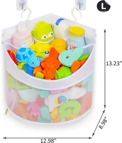 Miniatura 2 de Ligereza Organizador de juguetes de baño para bebé, secado rápido y a prueba de moho, soporte de suspensión para colgar en la esquina, organizador