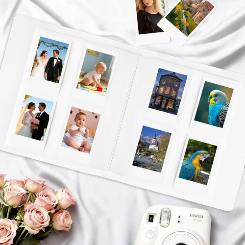 Miniatura 6 de Veicevol - Álbum de fotos con 256 bolsillos para cámara Fujifilm Instax Mini, color blanco For 2x3 in Polaroid Camera, Photo Album for Fujifilm
