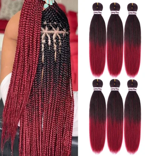 Miniatura 9 de Liang Dian Cabello para hacer trenzas, Cabello estirado para hacer trenzas, 12 pulgadas, 8 paquetes, color ombre púrpura, para sellar en agua