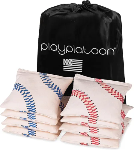 Miniatura 27 de Bolsas de cornhole de tela de pato resistentes a la intemperie premium de Play Platoon - Juego de 8 bolsas de frijoles para juego de Corn Hole