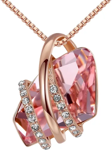 Miniatura 15 de Leafael Wish Stone - Collar con dije chapado en oro rosa de 18 quilates, con cristales de Swarovski, joyería de piedra natal, 18 pulgadas + 2