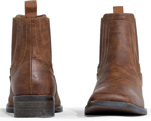 Miniatura 2 de J's.o.l.e Botas vaqueras para hombre, botas Chelsea con punta cuadrada occidental