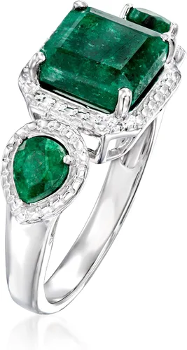 Miniatura 3 de Ross-Simons Anillo de esmeralda de 2,50 qt t en plata de ley