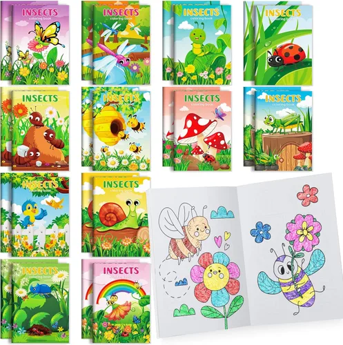 Miniatura 40 de BenLouis 24 piezas de libros para colorear mini de animales de granja, recuerdos de fiesta para niños, pequeños libros de actividades a granel