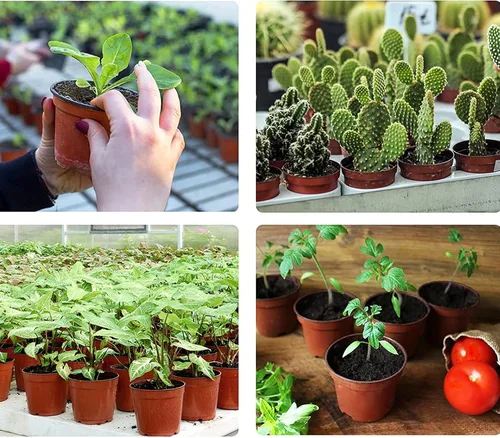 Miniatura 7 de 100 macetas de plástico para vivero, macetas de plástico reutilizables para suculentas, plántulas, esquejes, trasplante, plántulas con agujeros