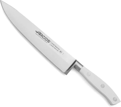 Miniatura 16 de Arcos Cuchillo forjado dentado de acero inoxidable de nitrum de 5 pulgadas y hoja de 5.118 in. Mango ergonómico POM de polioximetileno. Serie Blanco