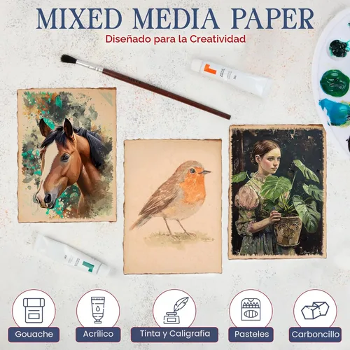 Miniatura 4 de Wanderings Paquete de 50 tarjetas antiguas hechas a mano con borde Deckle en blanco, de 4 x 6 pulgadas, tarjetas mixtas para anuncios, invitaciones