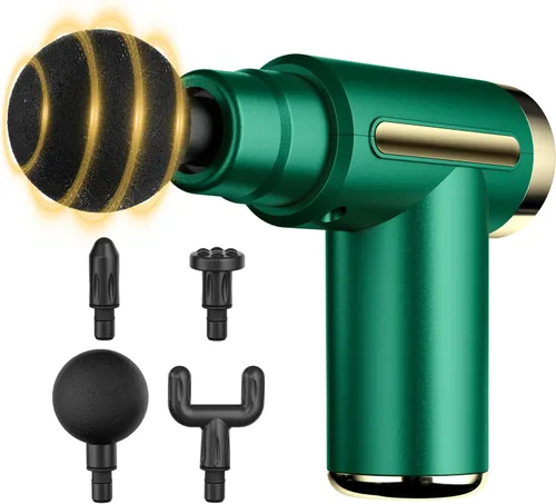 Miniatura 10 de COTSOCO - Mini pistola de masaje manual, de tejido profundo con 6 velocidades, masajeador muscular inalámbrico con 4 cabezales, carga tipo C