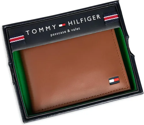 Miniatura 84 de Tommy Hilfiger Cartera de piel auténtica para hombre con ventana de identificación y múltiples ranuras para tarjetas