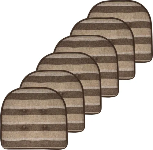 Miniatura 20 de Sweet Home Collection - Cojín de espuma viscoelástica para silla con capitoné, antideslizante, parte trasera de goma, en forma de U, 17 x 16 Piel