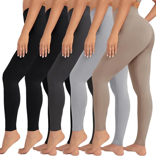 Miniatura 22 de VALANDY Leggings de cintura alta para mujer, elásticos, control de abdomen, entrenamiento, correr, yoga, pantalones, tallas regulares y grandes