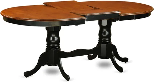 Miniatura 4 de East West Furniture PLAI5-BLK-W - Juego de comedor de 5 piezas para 4 personas, incluye una mesa de comedor ovalada con hojas de mariposa y 4 sillas