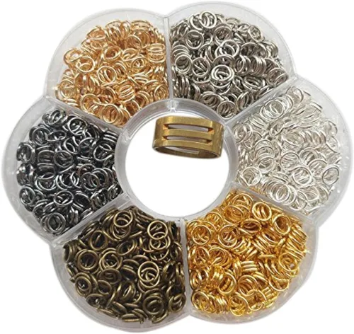 Miniatura 7 de Chenkou Craft 1 caja de 6 colores abiertos anillo de salto y anillo joyería llavero fabricación 1/8 pulgadas (0.118 in) con 1 herramienta