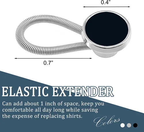 Miniatura 3 de Deshionew 12 extensores de cuello para camisa, extensores de botón, cómodos extensores de cuello elásticos para camisas de vestir de hombre, puños