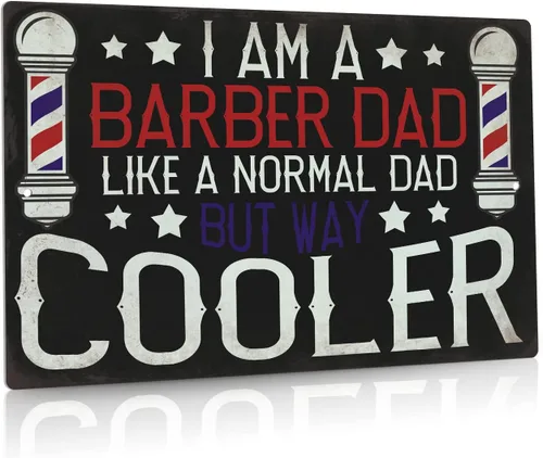 Putuo Decor Letrero de Barbería, Soy un Papá Barbero Como un Papá Normal Pero Mucho Más Genial, Regalos para Estilistas de Cabello, Letrero de Soy