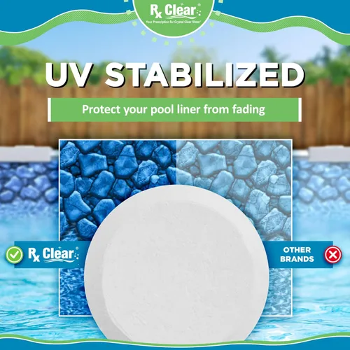 Miniatura 5 de Rx Clear Tabletas de cloro de 1 pulgada 5 libras Usar tabletas como bactericida, algicida y desinfectante en piscinas Estabilizadas, de larga