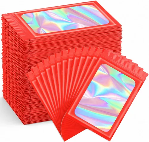 Miniatura 25 de Funfery Paquete de 300 bolsas resellables para almacenamiento de alimentos, bolsas transparentes de Mylar, bolsa de embalaje, comestibles, bolsa a
