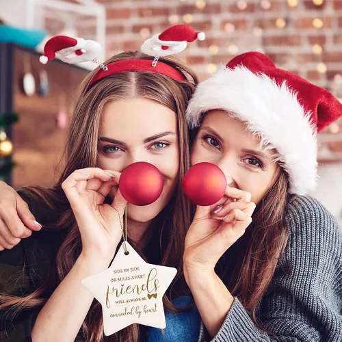 Miniatura 6 de Adorno navideño de cerámica con forma de estrella, para escuela secundaria, universidad, decoración de árbol, adorno de árbol con texto en inglés