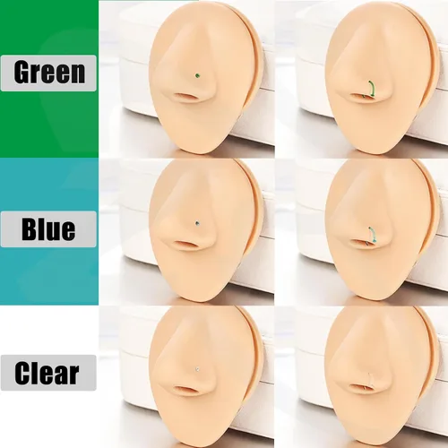 Miniatura 2 de ZS 3 piercings de cristal para la nariz transparentes, 0.63 oz, cartílago curvado, hélice, hélice, nariz, piercing para tabique, joyería