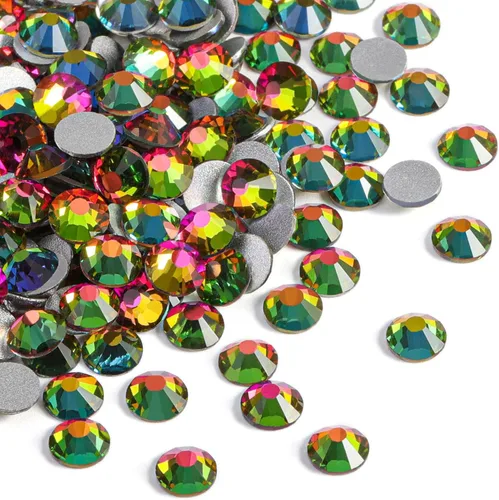 Miniatura 37 de Beadsland 2880 piezas de diamantes de imitación de cristal con reverso plano, gemas redondas para decoración de uñas y manualidades, cristal, SS16