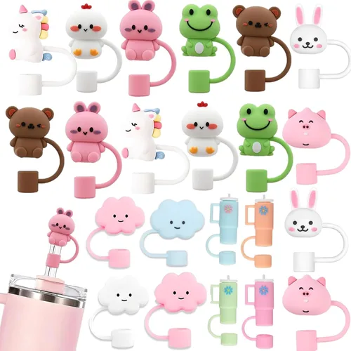 Miniatura 16 de LDKEDKF 11 piezas de cubiertas para pajitas de vaso Stanley, tapa de silicona para pajitas de vaso Stanley de 30 y 40 onzas con vasos, accesorios