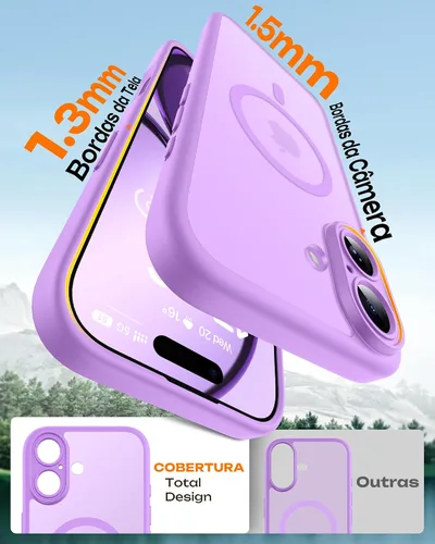 Miniatura 794 de TOCOL Funda para iPhone 11, compatible con Magsafe, protección completa de cámara, imanes integrados, protección contra caídas, funda translúcida
