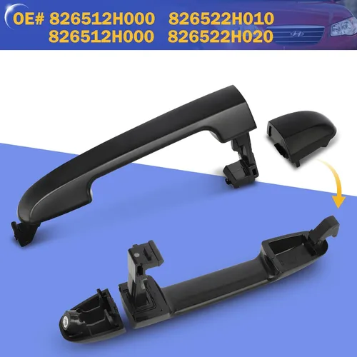 Miniatura 5 de X4XZ 4 piezas de manijas exteriores delanteras y traseras izquierda y derecha para Hyundai Elantra 2006-2012 (OEM# 826512H000 826522H010 826522H020)