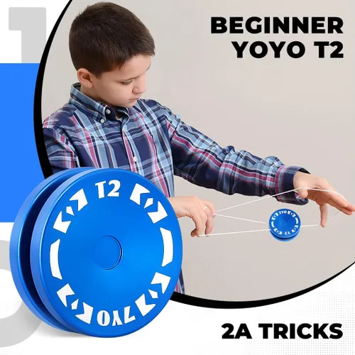 Miniatura 6 de 7YO T2 Responsive Yoyo Auto Return para niños y principiantes, Yoyo profesional de metal Yoyo Looping 2A Yo Yo para trucos de cuerda + 5 cuerdas