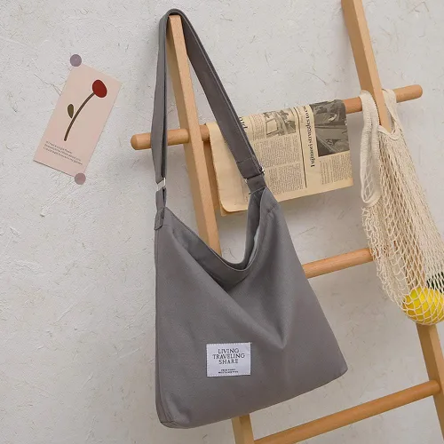Miniatura 72 de Covelin - Bolsa de hombro informal de lona para mujer, estilo bohemio y retro, bolsa de mano, bolso cruzado, tamaño grande