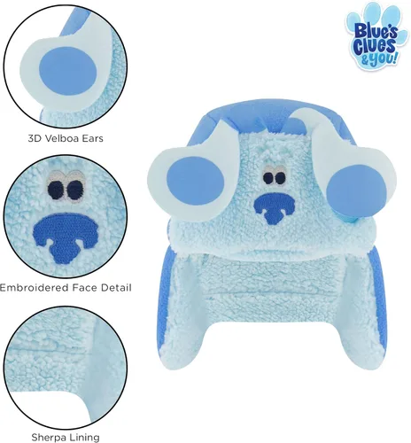 Miniatura 3 de Nickelodeon Juego de gorro y manoplas de invierno para niños, gorro Blue's Clues para niños de 2 a 4 años