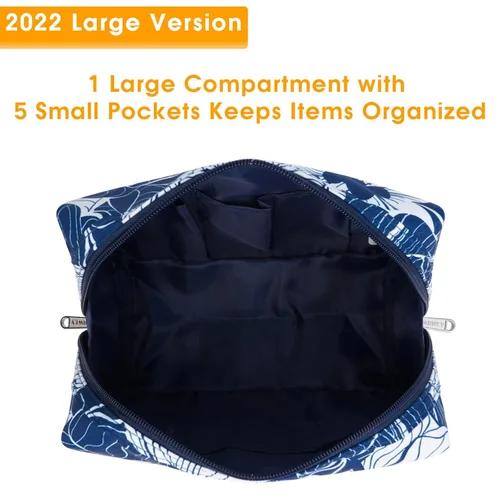 Miniatura 3 de Narwey Bolsa de Maquillaje Bonita de Viaje Bolsa de Cosméticos Organizadora Bolsa de Aseo Bolsas de Maquillaje con Compartimentos para Mujeres Niñas
