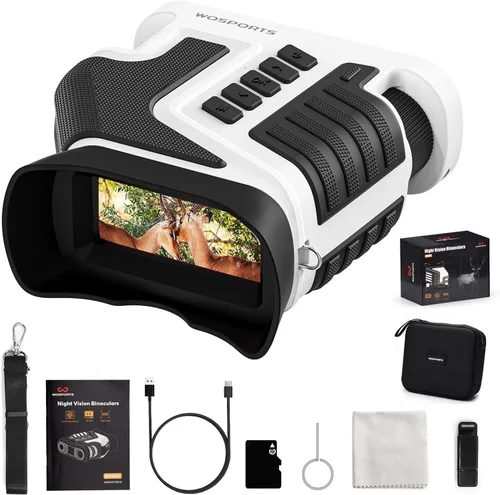 Miniatura 10 de WOSPORTS 4K Night Vision Goggles– 64GB TF Card, 10X Optical & 8X Digital Zoom, 1315FT Infrared Range, IPX Waterproof, Ideal for Camping Verde militar