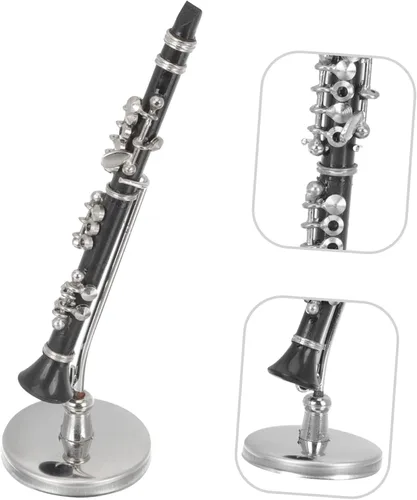 Miniatura 4 de Vaguelly 2 juegos miniatura Clarinete Bajo Modelo Juguete Instrumento Musical Clarinete Miniatura Decoración del Hogar Accesorio