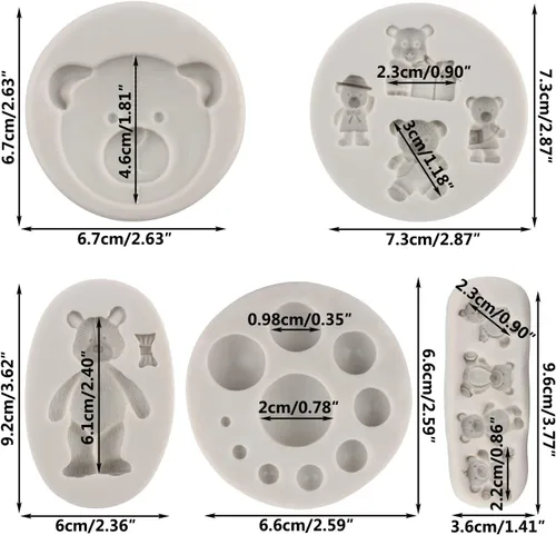 Miniatura 2 de Sijiangmold Molde de fondant de perlas 3D, molde de silicona para fondant, bolas de perlas semiesferas, moldes de chocolate para decoración