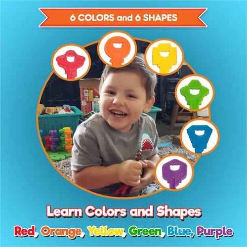 Miniatura 5 de Baby Keys - Juguetes Montessori para niños pequeños, llaves de juguete, juegos a juego para niños pequeños, juguetes de aprendizaje para niños de 2