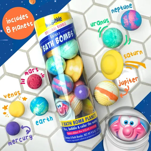 Miniatura 2 de Bombas de baño de Mr. Bubble Galaxy, aroma característico a goma de mascar, set de 8 bombas de baño diferentes con forma de planetas