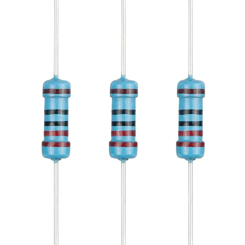 Miniatura 46 de 100 resistencias de 1 ohm 1/2 W (0.5 vatios) ±1% tolerancia de película metálica, resistencia fija de múltiples valores de resistencia opcional
