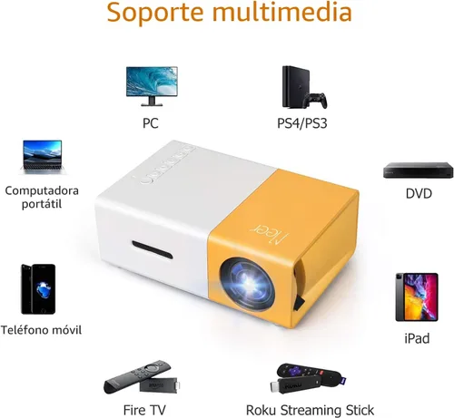 Miniatura 2 de Mini Proyector, Meer Proyector de Video LCD LED Pico Portátil a Todo Color para Regalo de Niños, Película de Video TV, Juego de Fiesta