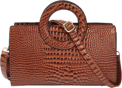 Miniatura 86 de ZLMBAGUS - Bolso de mano para mujer, diseño vintage con solapa y asa, de piel sintética, para llevar al hombro