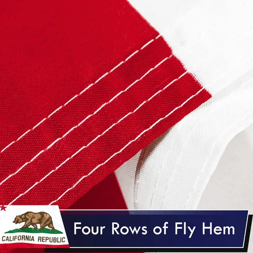 Miniatura 5 de G128 Paquete combinado: bandera estadounidense de 3 x 5 pies 75D impresas estrellas y bandera del estado de California 3 x 5 pies 75D impresa