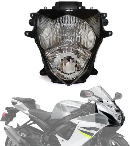 Miniatura 32 de Ensamble de lámpara de faro delantero para motocicleta compatible con Yamaha YZF600 R6 2006 2007 06 07 YZF-R6 Faro frontal transparente para moto