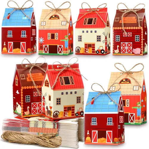 Miniatura 8 de Zhanmai 48 piezas cajas de regalo de Navidad con dulces, casa de jengibre en miniatura, pequeña caja de regalo para fiesta de Navidad, contenedor