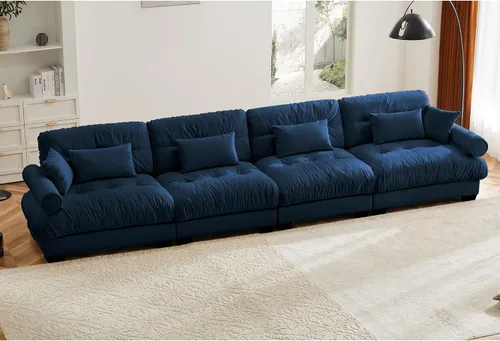 Miniatura 81 de Otomana beige para sofá modular modular, sofá individual, asiento otomano para sofá modular convertible, sofás de terciopelo para sala de estar