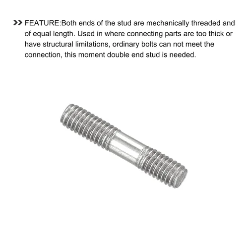 Miniatura 4 de METALLIXITY Pernos de doble extremo (rosca M4, longitud 20 mm) 5 piezas, pernos de varilla roscada de doble rosca de acero inoxidable 304
