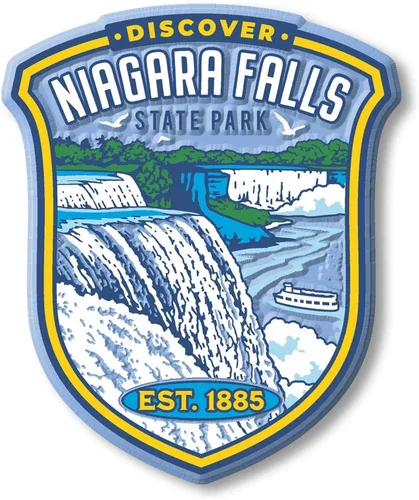 Imán de Parque Estatal de las Cataratas del Niágara por Classic Magnets, 2.8 x 3.4 pulgadas, recuerdos coleccionables de goma 3D estilo vintage y