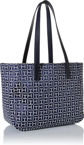 Miniatura 2 de Tommy Hilfiger Lynn II - Bolsa cuadrada con monograma jacquard azul marinoblanco, talla única