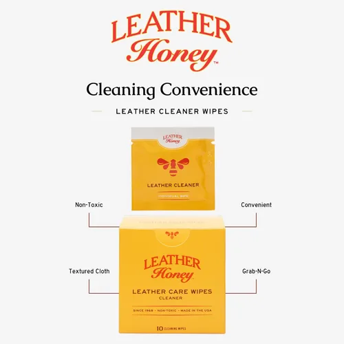 Miniatura 4 de Leather Honey Toallitas limpiadoras: cuero limpio sobre la marcha. 10 toallitas de limpieza para cuero, imitación y vinilo: cualquier