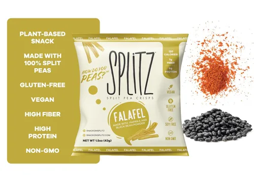 Miniatura 9 de SPLITZ Split Pea Crisps Ajo ardiente (1.5 onzas), 16 unidades a base de plantas, orgánico, sin OMG, vegano, sin gluten, superalimentos, aperitivo