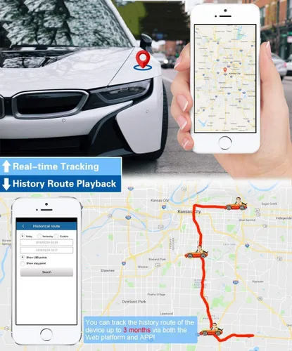 Miniatura 3 de Rastreador GPS para vehículos, dispositivo de seguimiento GPS magnético oculto para automóviles, motocicletas, camiones con seguimiento en tiempo